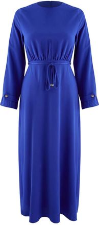 Trendyol Modest Dames Blauw Effen Maxi Lang Recht Modest Jurken