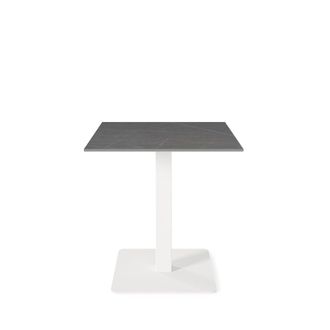 Koketto Home Mesa baja cuadrada tapa porcelanico gris y pata blanca