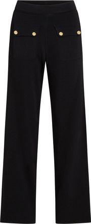 Karl Lagerfeld logo-engraved button trousers - Black