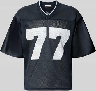 Review T-Shirt in semitransparenter Optik in Marine, Gr&ouml;&szlig;e XXL