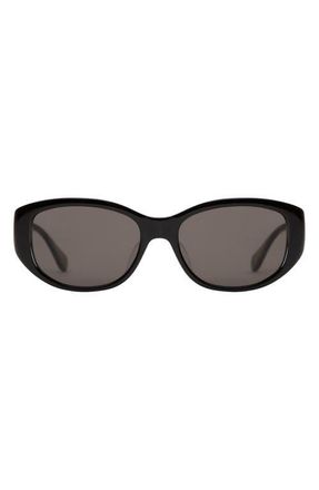 Mohala Eyewear Melialani Polarized ContourBridge Oval Sunglasses in Black Lava /Gray Lenses at Nordstrom
