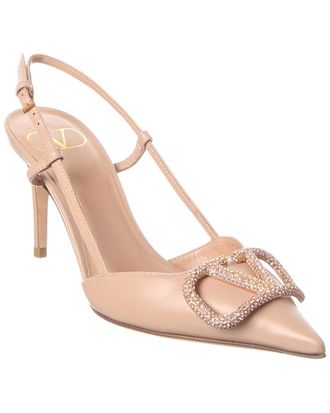 Valentino Vlogo 76 Leather Slingback Pump