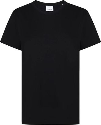 Isabel Marant Zwarte Vidal T-shirt met Logoprint - Dames - T-shirts - Zwart - XS - Katoen - Tops