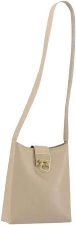 Ferragamo Pre-owned Shoulder Bag - Dames - Vintage Schoudertas - Beige - ONE Size - Leer - Vintage