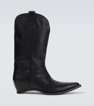 Maison Margiela Heel-Less leather cowboy boots