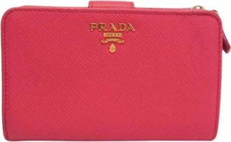 Prada Pre-owned Wallets, female, Pink, Size: ONE SIZE Pre-owned 1Ml225 Bi-fold Wallet