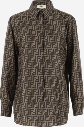 Fendi Brown FF monogram shirt