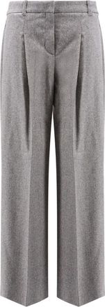 HUGO BOSS Wijde broek - Dames - Wijde Broeken - Grijs - M - Wol - Broeken