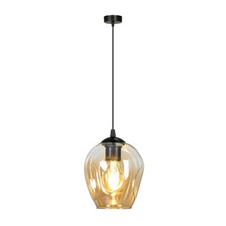 Wonderlamp L&aacute;mpara colgante con altura regulable y pantalla de cristal &aacute;mbar