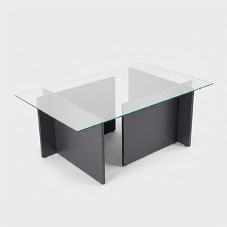 Calicosy Mesa De Centro Con Tablero De Vidrio L105 Cm - Noah