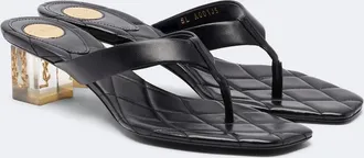 Saint Laurent Sip Cassandre leather thong sandals