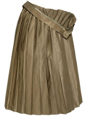 Maison Margiela pleated midi skirt - Green