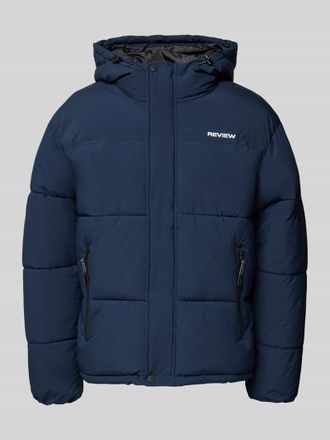 Review Steppjacke mit Label-Stitching und Reißverschlusstaschen in Marine, Größe XXL