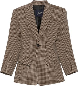 Seafarer Houndstooth-pattern Single-breasted Blazer