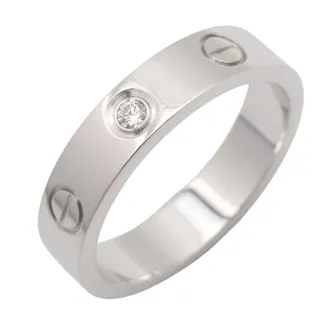 Cartier Silver Clear White Gold (18K) Band Ring (Pre-Owned)