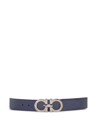 Ferragamo Gancini-buckle reversible belt - men - CALFSKIN - 115 - Blue
