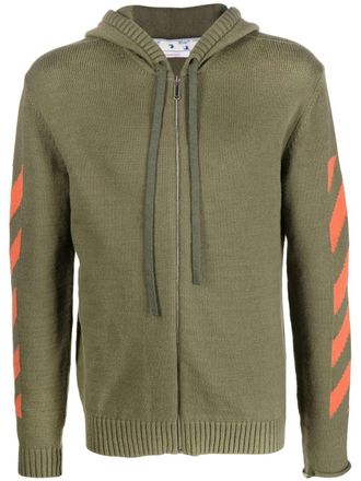 Off-white Felpa con dettaglio chevron - Verde