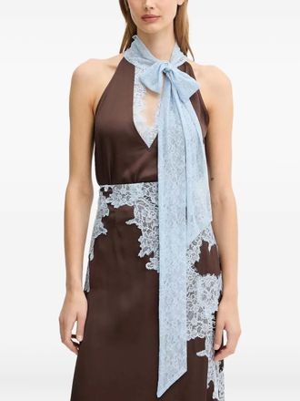 Never Fully Dressed lace halterneck blouse - Brown