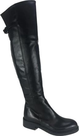 Donna Lei Over-knee Laarzen - Dames - Over de knie laarzen - Zwart - 37 EU - Leer - Schoenen