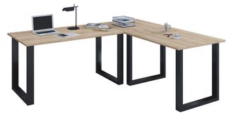 ebuy24 Escritorio De Madera Vcm Vcm Escritorio De Esquina Simple 160x160 Forma L Izquierda O Derecha Panel De Mesa De Trabajo De 50 Cm De Profundidad Muebles