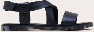 Sorel Womens Ella Iii Crisscross Sandal In Black, Dark Graphite
