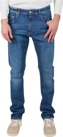 Pantaloni Torino Stretch denim jeans regular fit 5-pocket - Heren - Slim Fit Jeans - Blauw - W34 - Denim - Jeans