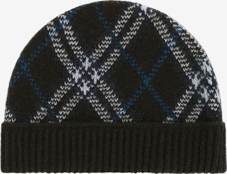 Burberry Jacquard-Strick-M&uuml;tze aus Kaschmir Check Snug