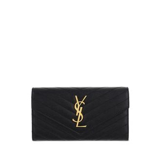 Saint Laurent Large Cassandre Matelass&eacute; Flap Wallet