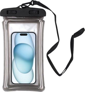 OEM Fundas Para Tel&eacute;fono Impermeables Ipx8 De 5 Piezas, Transparentes/negras, Con Coj&iacute;n Inflable, Hasta 6,7 Pulgadas