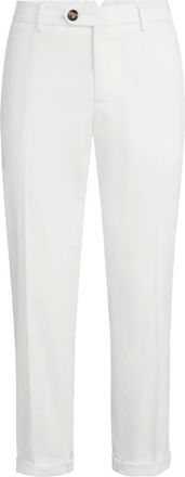 Brunello Cucinelli Broek met knoopsluiting en riemlussen - Wit