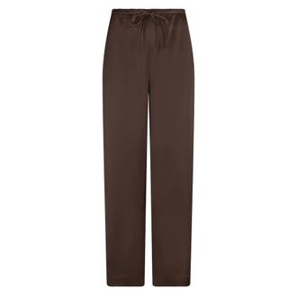 Dante6 Dare Gestreepte Satijnen Broek - Dames - Broeken - Bruin - Maat: XS Satijn