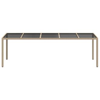 Berkfield Home Modern Garden Dining Table Beige 250x100x75 cm Poly Rattan | Size: 250 x 100 x 75 cm