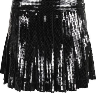 P.A.R.O.S.H. Zwarte Pailletten Rok Aw 24 - Dames - Korte rokken - Zwart - M - Pailletten - Rokken