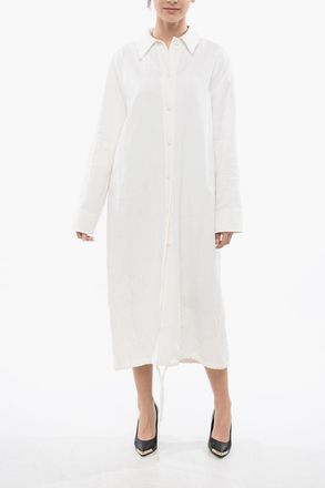 Jil Sander Coated Linen Chemisier with Drawstring Jil Sander