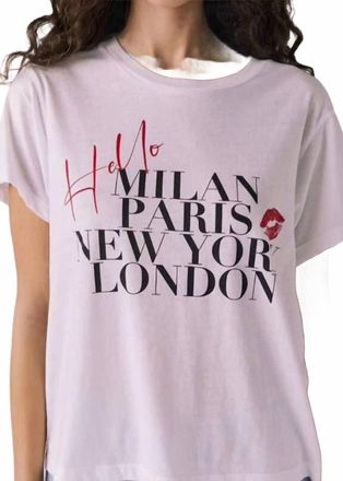 Chaser Hello Destinations Short Sleeve Tee In White