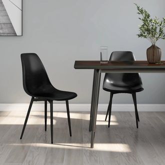 vidaXL Sillas De Comedor 2 Unidades Negras Pp Vidaxl