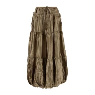 Co Midi Skirts, female, Gray, Size: XL Midi Satin Skirt
