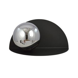 Wonderlamp Aplique de pared con repisa semi circular y esfera efecto espejo