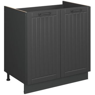 Vicco Armario Bajo Para Fregadero Fame-line, Gris Oscuro, 80 Cm, Et Antracita, Vicco