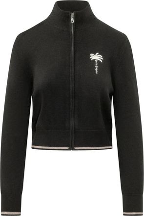 Palm Angels Cropped trui met hoge hals - Dames - Truien - Zwart - Maat: S