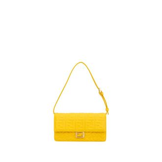 Fendi Baguette Wallet On Chain - female - Fendi - Shoulder Bags - Yellow - ONE SIZE - Bags