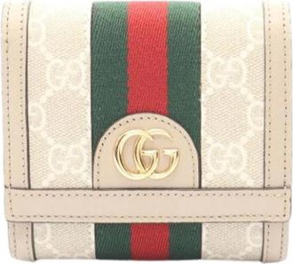 Gucci Pre-owned Wallets, female, Beige, Size: ONE SIZE Pre-owned Canvas Wallet
