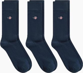 GANT Mens GANT 3 PACK SHIELD SOCKS EVENING BLUE - Navy - Size: 9.5/10/10.5/11/9