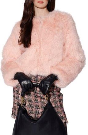 Walter Baker Brielle Faux Fur Jacket in Blush at Nordstrom Rack, Size X-Large