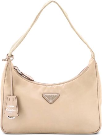 Prada Re-Edition 2000 Tessuto mini-shopper - Beige