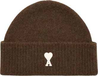 Ami De Coeur Alpaca Beanie - Heren - Hoeden - Bruin - ONE Size - Wol - Accessoires