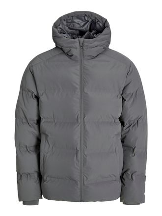 Jack & Jones Steppjacke JACK & JONES JJESOHO PUFFER HOOD SN, Herren, Gr. XS, castlerock, Web, Obermaterial: 100% Polyester, unifarben, regular fit, hoch geschlosse