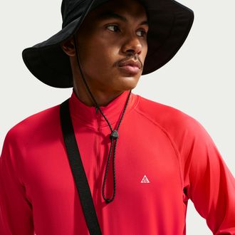 Nike Mens Nike ACG Wildsee Dri-FIT 1/4-Zip Long-Sleeve Hiking Top in Red | IM4223-696