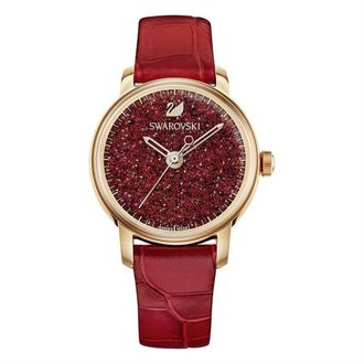 Swarovski 5295380 Crystalline Womens Watch - Red Leather - One Size