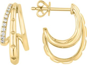 Effy Diamond Hoop Earrings in Gold at Nordstrom Rack